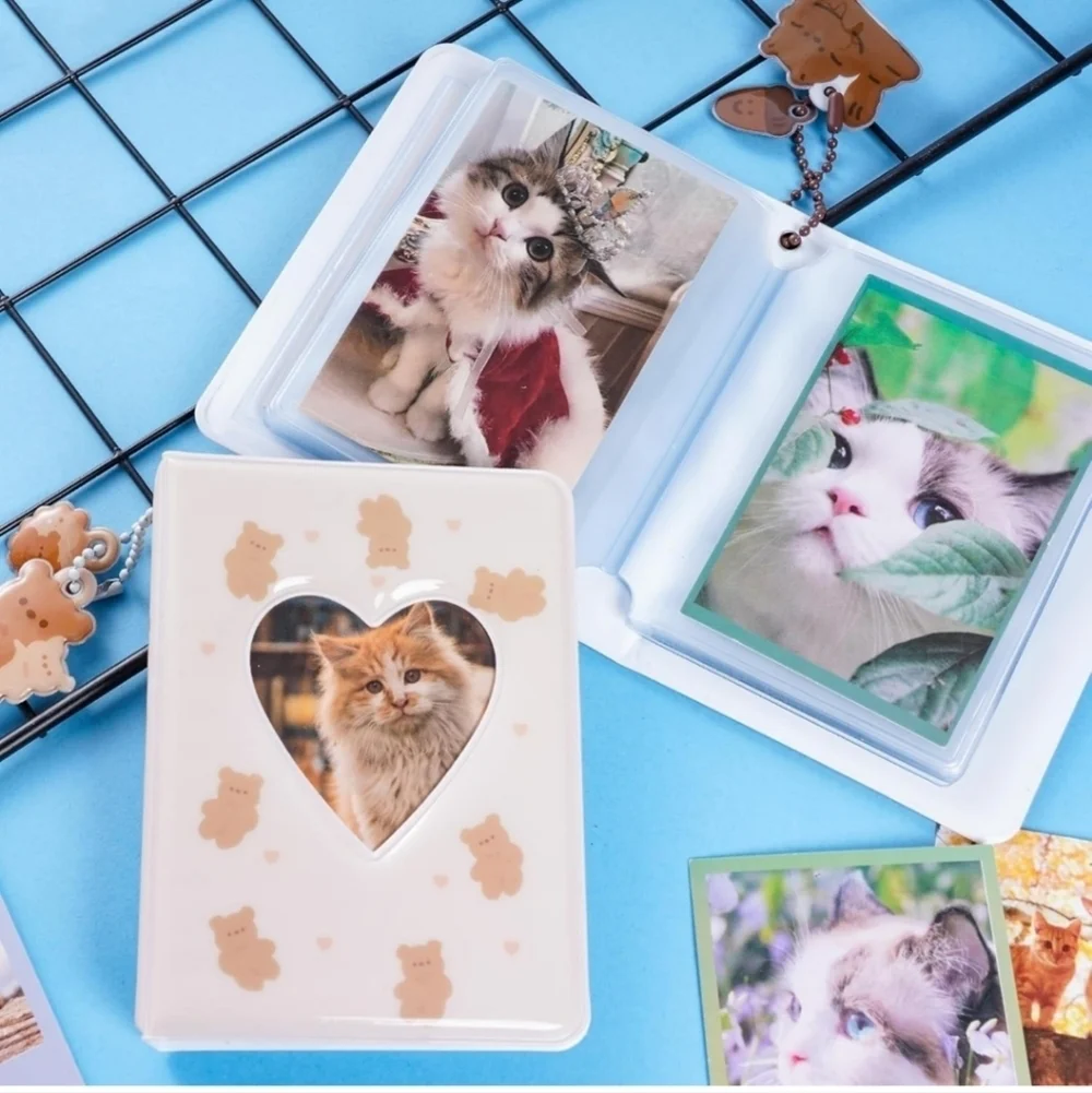 Kids Heart Window Photo Album Set - Cream and Tan two piece set